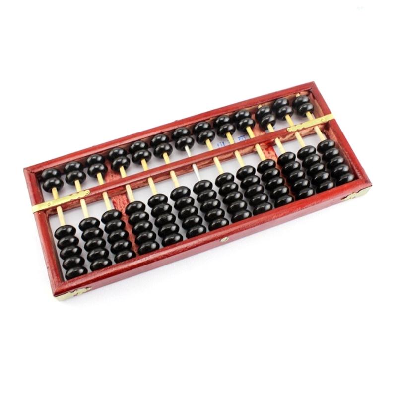 

Chinese Abacus Math Education Calculator Traditional 13-Digit Wood Abacus Kid Counting Toy Math Teaching Aid for Student 1