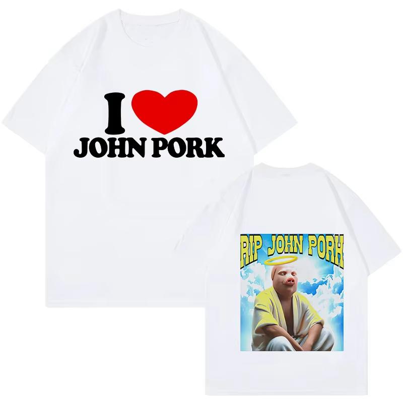 Funny Men Women Pig Tees Tops John Pork Is Calling Answer Call Phone Shirt Tshirt 90s Gothic Hip Hop T-shirt Streetwear Clothes