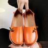 Women's Leather Shoes Flat Bottom Ladies Casual Mom Shoes Soft Loafers Women's Shallow Summer Comfort Flats Nursing Shoes Female