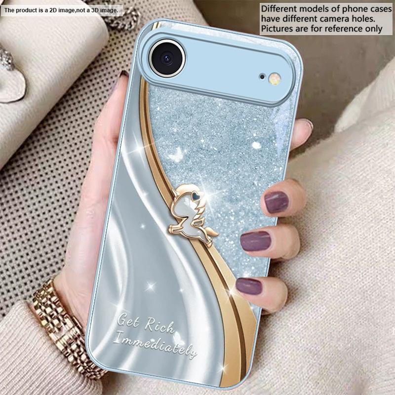 

Мечтательный фиолетовый единорог Для iPhone 17 Air 16 E 15 14 13 Plus 12 mini 17 Pro Max 11Pro XR Xs 16E 7 8 11 Закаленное стекло Чехол для телефона iPhone Air