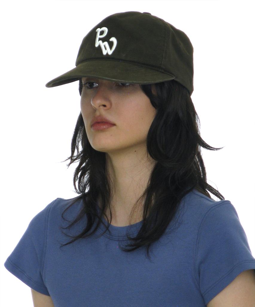 PARTIMENTO WOMEN Washed Pw Embroidered Grandad Cap_Khaki Brown