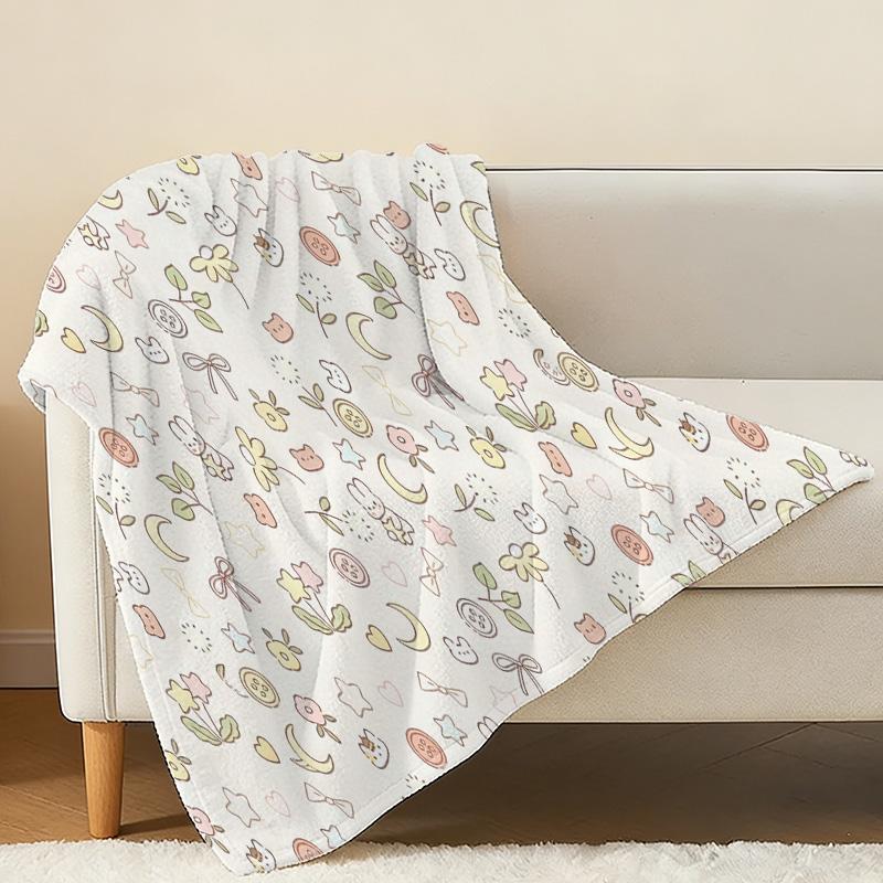 Flannel Fleece Throw Blanket - No Shedding Soft Warm Cute Blanket for Home Lounge, Cozy Holiday Decor for Christmas & Halloween