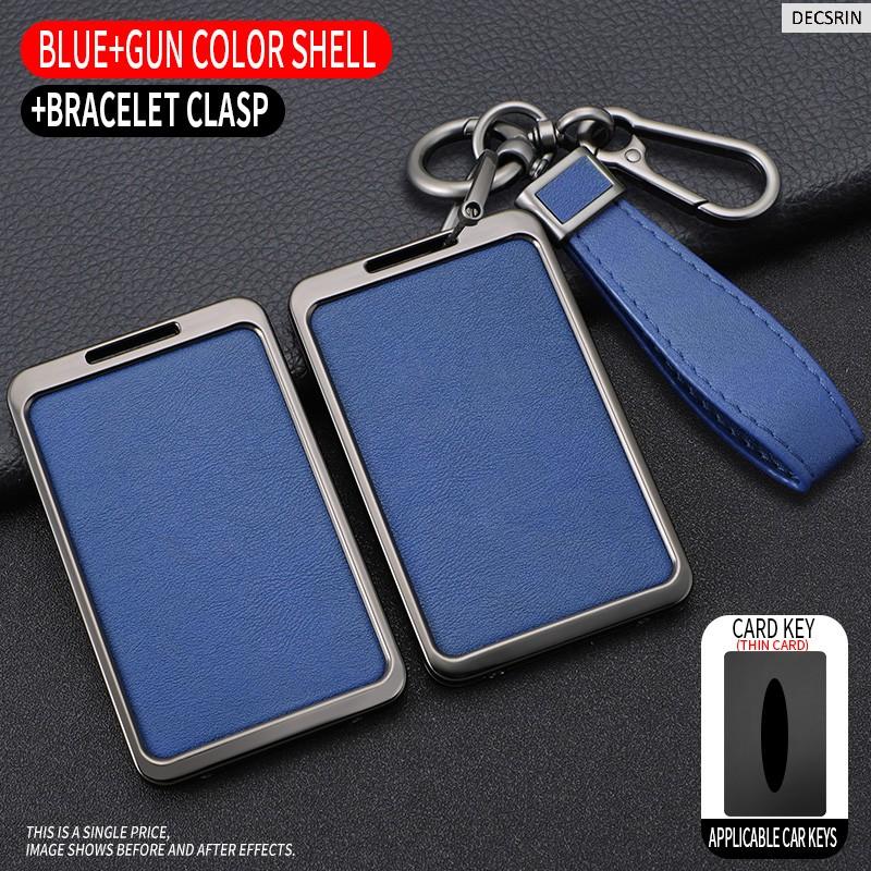 Metal High Quality Leather Shell for Tesla Model 3 Model Y Car Startup Card Key Holder Protector Case Fob Cover Auto Accessories