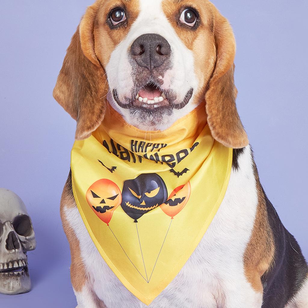 Halloween Pet Dress Up Saliva Towel Printed Dog Triangle Towel Dog Bib Pet Decorative Scarf