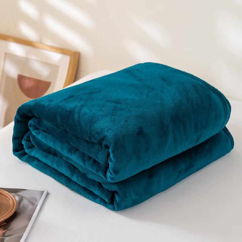 Cozy Coral Fleece Thick Flannel Blankets - Soft Nap Wool for Single/Double Beds, Ideal for Gifts
