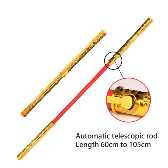 Golden Wukong Ruyi Jingu Bang 60cm Automatic Expansion Auspicious Cloud Relief Play Cosplay Prop Sticks
