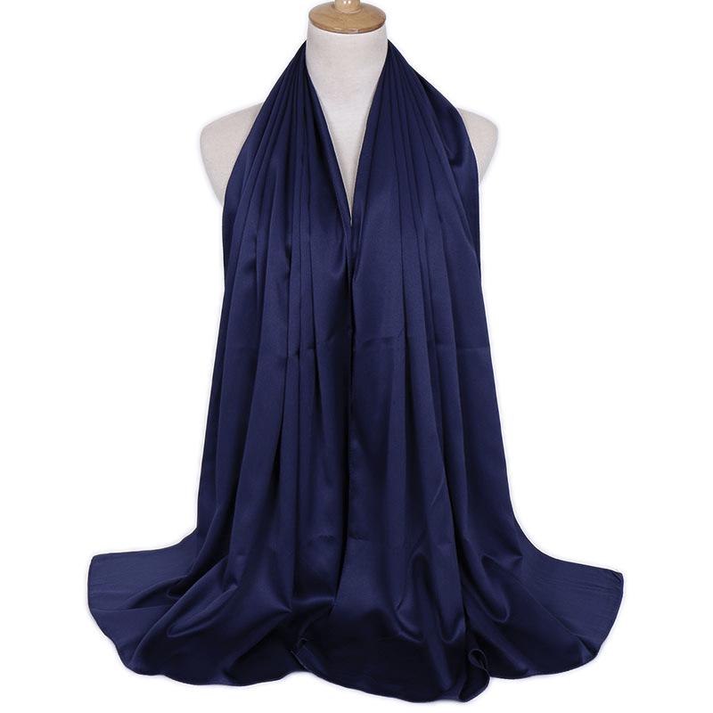 Damen Einfarbig Bandana Imitation Seide Schal Muslim Schal Schal