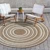 Round Living Room Rug Jute Look White Raised Patterns Diameter 70