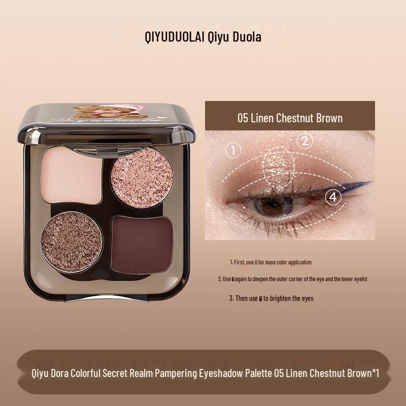 Miracle Dora Bestseller Quad: Earthy Matte & Shimmer Eyeshadow Palette with Under-Eye Glitter