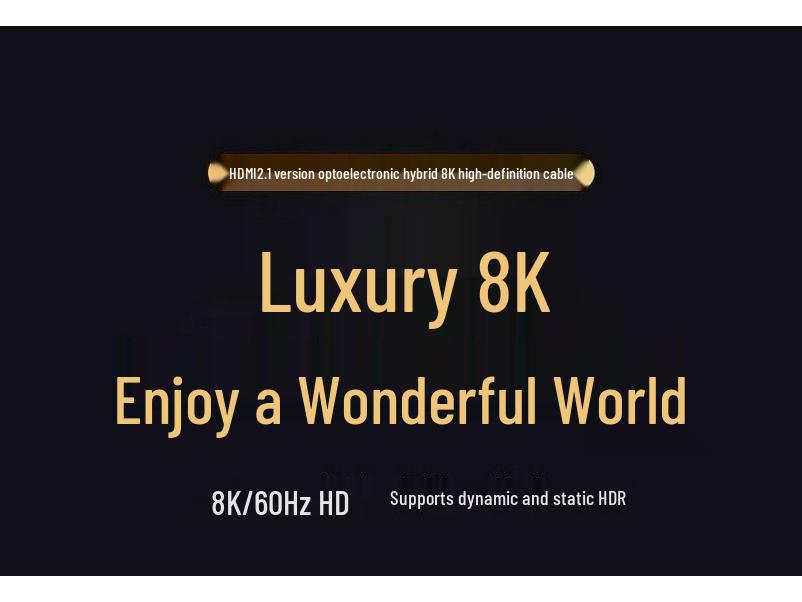 HDMI 2.1 Optical Fiber Cable for 4K/8K High-Definition Video, Monitor, TV, and Projector Connection Extension