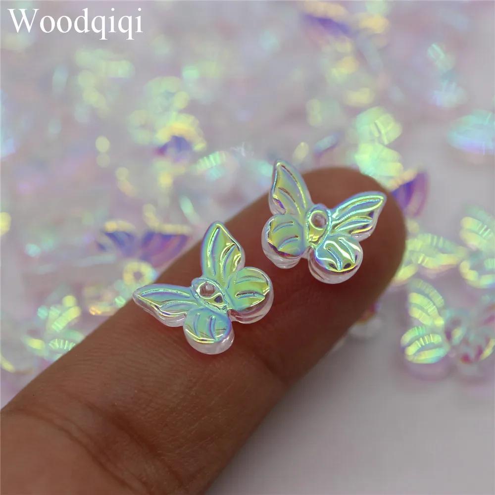 DW50 11mm 50 Stück/Los Schmetterling Farbverlauf Form Glasperlen Exquisite Perlen DIY Handgemachtes Armband Schmuck Material Zubehör