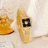 Exquisite Literary Camellia Square French Retro Bamboo Belt Waterproof Quartz Women's Watch