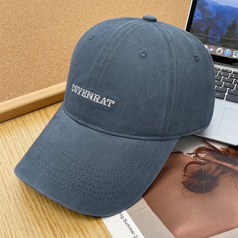Embroidered Letters Enlarged and Widened Baseball Hat Women's Simple and Versatile Face Showing Small Wide Brimmed Peaked Cap