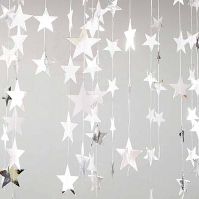 4m Schimmer Lange Girlande Babyparty Gold/Silber Glänzende Sterne Wimpelkette Hochzeit Geburtstagsfeier Dekoration Kinderzimmer Dekoration
