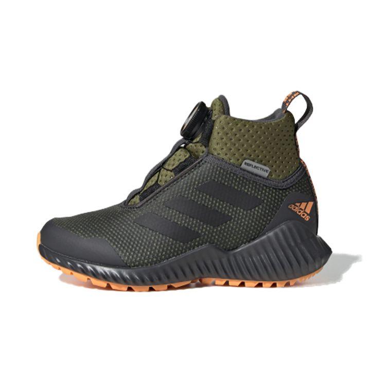 Adidas Fortatrail Kulatá špička Šněrovací Protiskluzové Středně vysoké Dětské Běžecké Boty Dětské Běžecké Boty Černá Zelená G27562