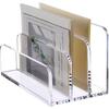 SANRUI 3 Compartments Mail Organizer Letter Holder for Desk ,Vertical Letter Holder,File Sorter Acrylic Desk Organizer Office Supplies,Clear