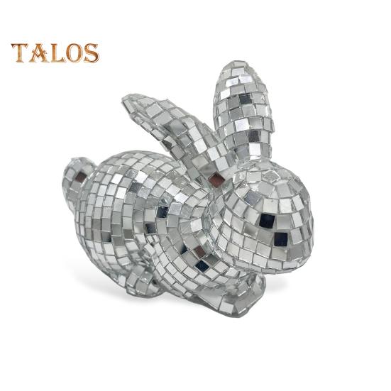 

Фигурка кролика-дискотеки, ручная работа, форма кролика, диско-шар, зеркальный кролик, украшение для бара, дома, свадьбы, дня рождения, вечеринки, украшения серебряный