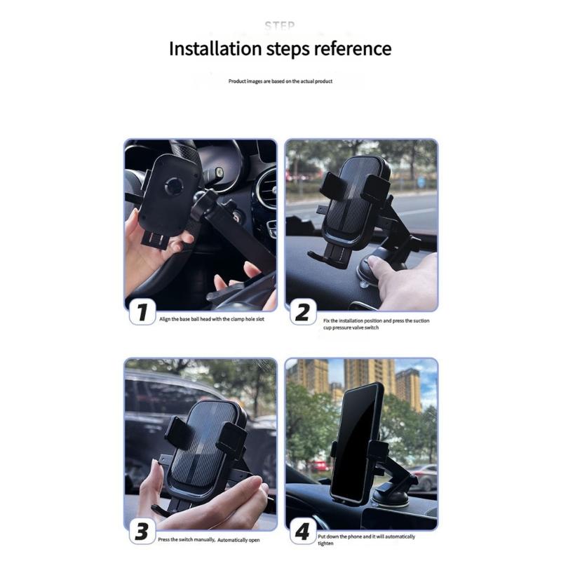 Car Phone Mount Clip On Design 360 Rotation Air Outlet Mobile Holder For 4.7-7.2inch Smartphones Mobile Device