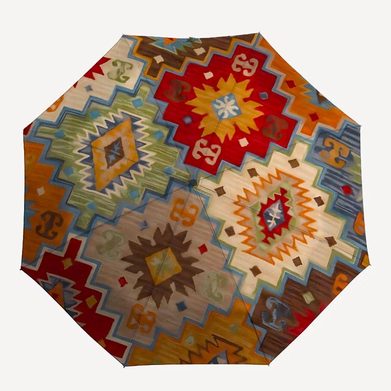 

1pc Southwestern patterns Automatic Open/Close Umbrella, Compact Travel Umbrella, 8-Rib Sturdy Frame - Ideal Gift for Friends yy251118047
