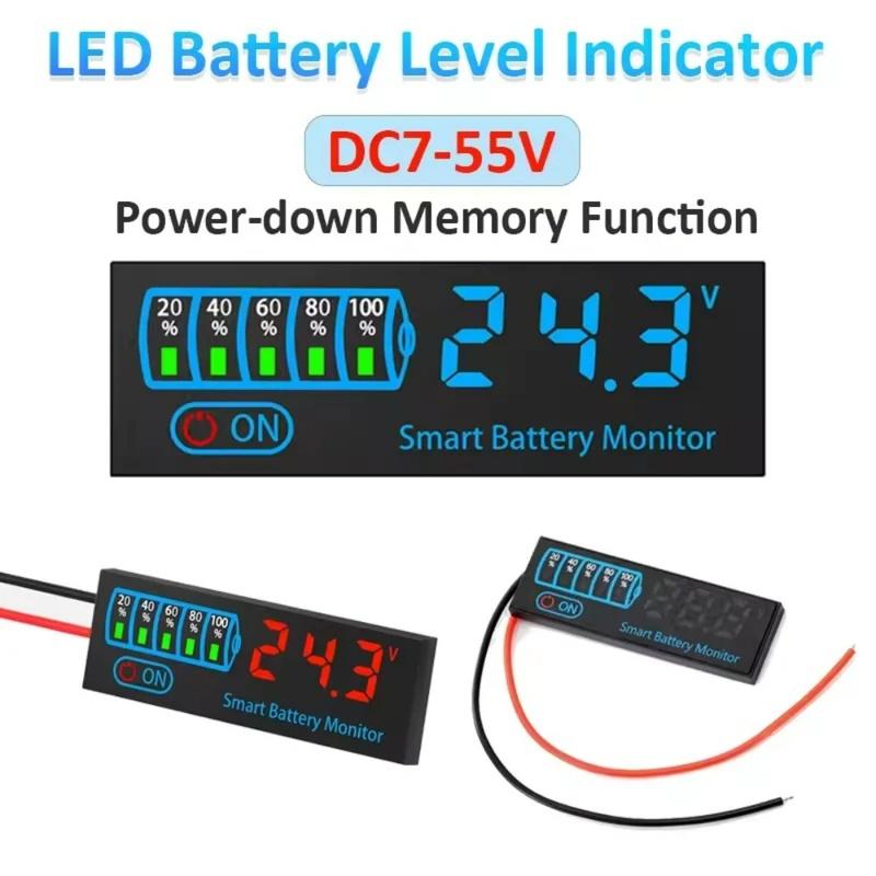 12V/24V/36V/48V Battery Charging Testers DC7-55V Acid/Lipo Lithium Battery Capacity Board Battery Level Indicator Tester Meter
