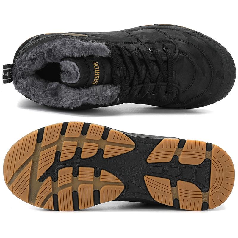 Stivali da Neve da Esterno Stivali Casual Impermeabili Corti e Medi da Uomo Scarpe da Uomo con Caldo Pelo Ispessito Scarpe di Cotone del Nord-Est