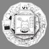 50 Black and White Line Drawing Doodle Cartoon Simple Gulka Hand Account DIY Water Cup Suitcase Sticker Waterproof