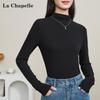 La Chapelle Women's Pure Cotton Semi-High Neck Long Sleeve T-Shirt