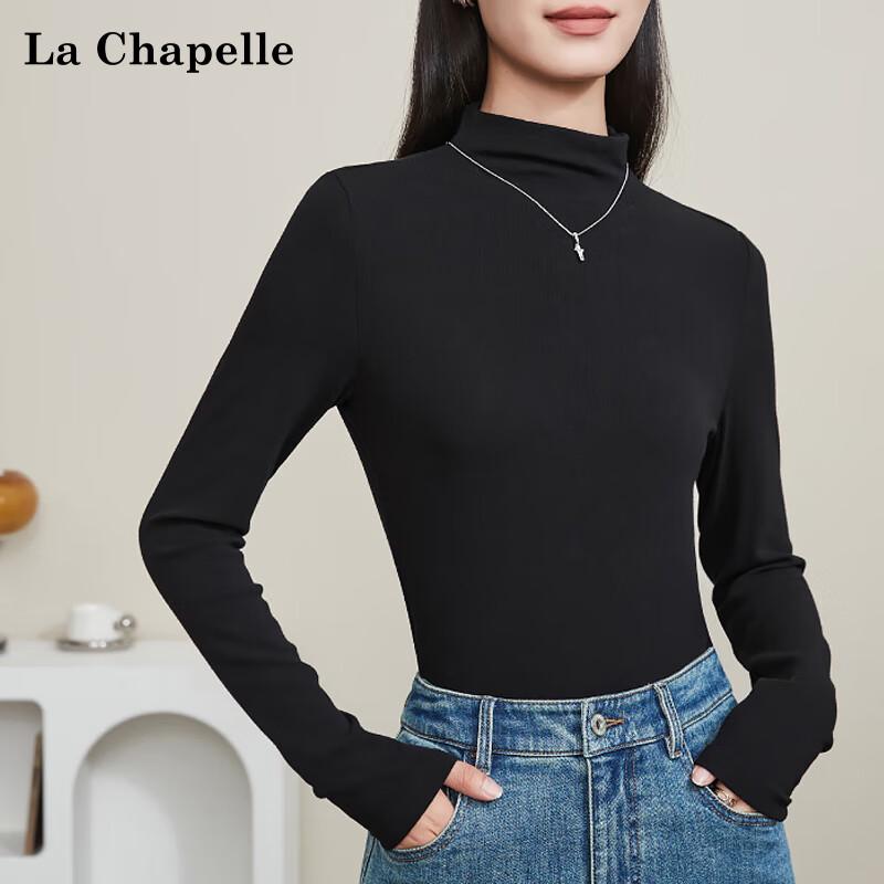 La Chapelle Women s Pure Cotton Semi-High Neck Long Sleeve T-Shirt 2XL