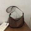 Leopard Print Velvet Single Shoulder Bag: Women's Fashionable Large Capacity Underarm and Crossbody Bag