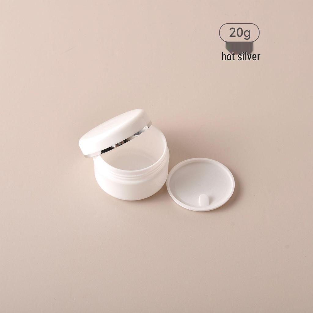 PP Cremetiegel mit Silberrand - Nachfüllbare Behälter (250g, 100g, 50g, 20g) Heißfolienprägung Creme-Box.