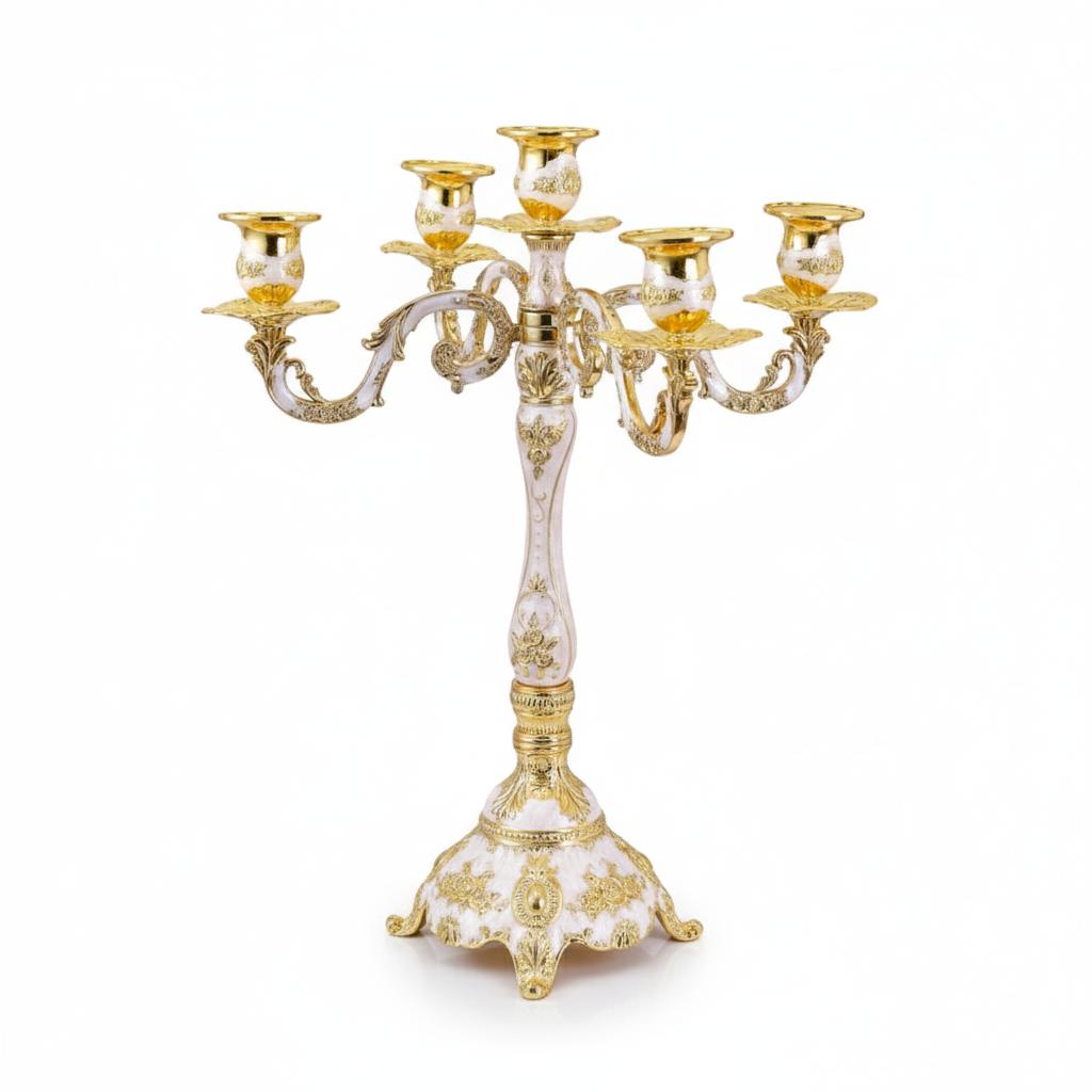 Vintage Bronze Candelabra Metal 5/3 Heads