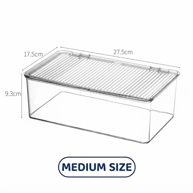 Desktop Storage Box Office Supplies With Lid Cosmetic Organizer Box Transparent Large Capacity Book Document Storage Box