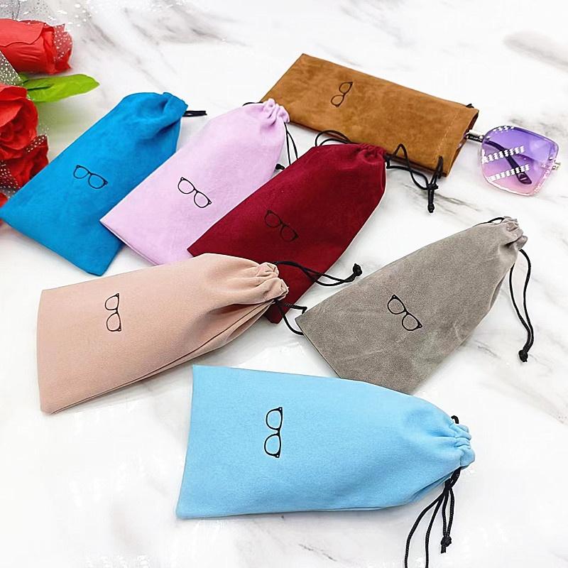 Soft Glasses Bag Drawstring Dustproof Sunglasses Case Pocket Spectacles Cloth Pouch Eyewear Accessories 10PCS