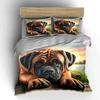 Big Dog Under Warm Sunset Pattern Duvet Cover Set Digital Print Colorful Polyester Bedding with Zipper Closur for Kids Gifts