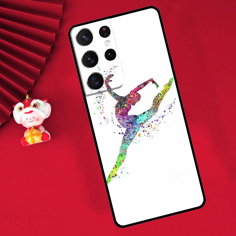 Gymnastics Oil Painting Case For Samsung Galaxy S25 S26 Ultra S21 S22 S20 S23 S24 Ultra Plus S10 S25 FE Cover Funda