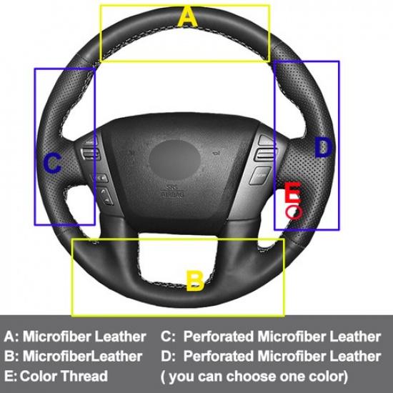 DIY Car Steering Wheel Cover For Nissan Armada 17-22 NV Cargo Passenger 13-