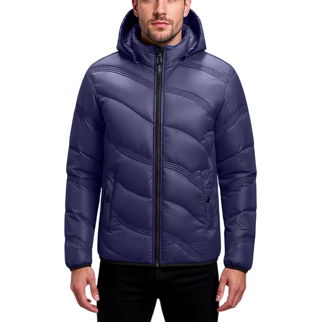 Herren Lockere Kapuzenjacke Baumwollgepolsterte Jacke Mantel