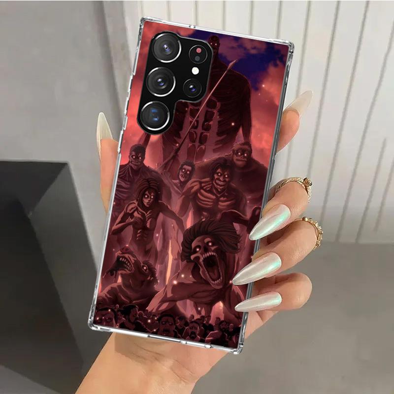 Attack Anime Phone Case for Samsung Galaxy S26 S24 S23 Ultra S25 Edge S22 S21 Plus S20 FE + Soft Print Shell Funda Galaxy S25 S2