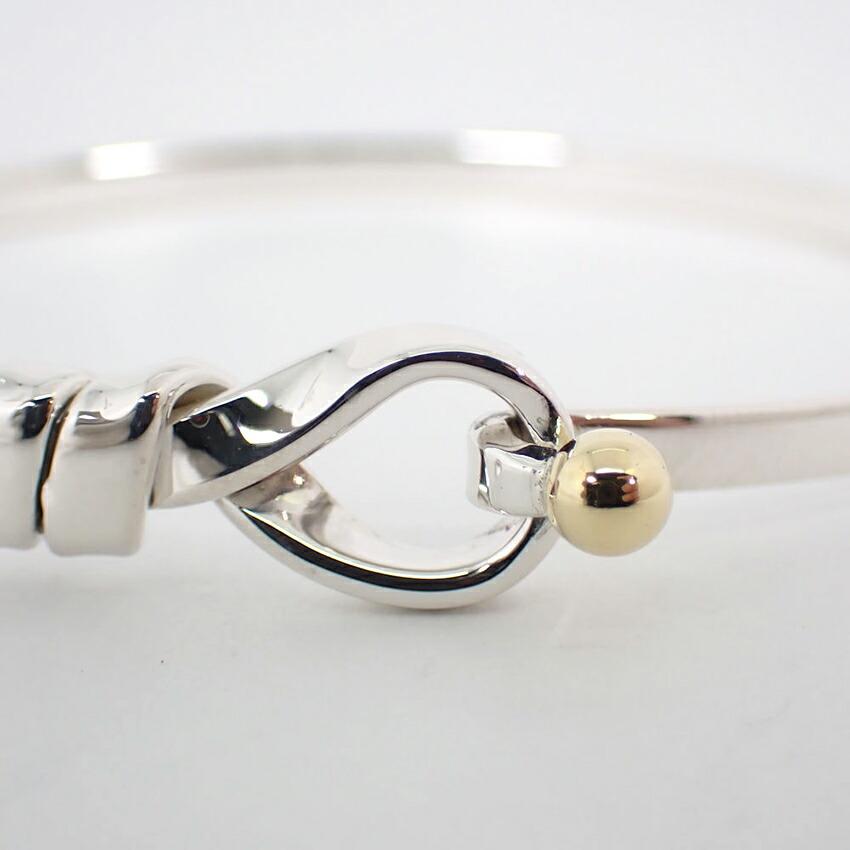 [Pre-owned] TIFFANY 925/750 Hook & Eye Bangle/j45-2