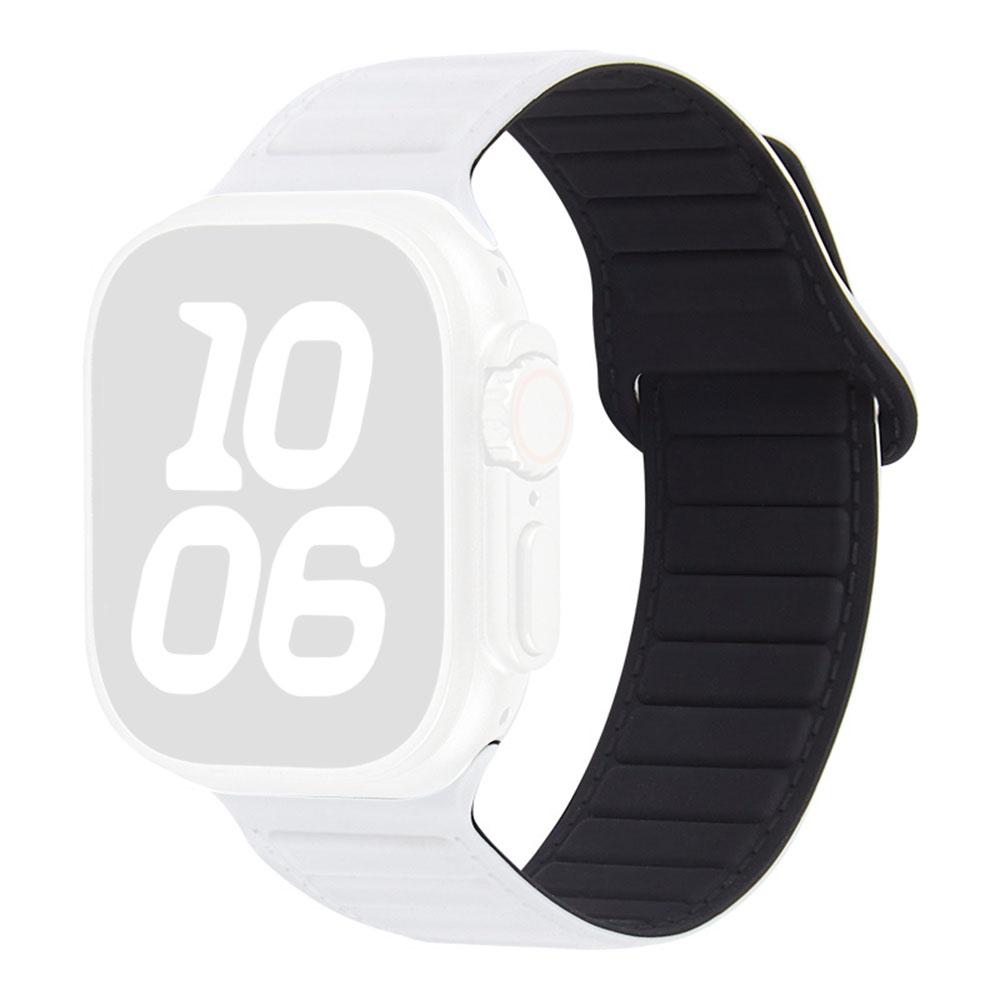 Stitched Line Pattern Silicone Strap for Apple Watch Series 11 10 42mm / 9 8 7 41mm / SE3 SE2 SE 6 5 4 40mm / 3 2 1 38mm Loop Magnetic Watch Band