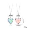 2x/Set Heart-shaped Pendant Necklace Best Friends Necklaces Photo Box Necklaces
