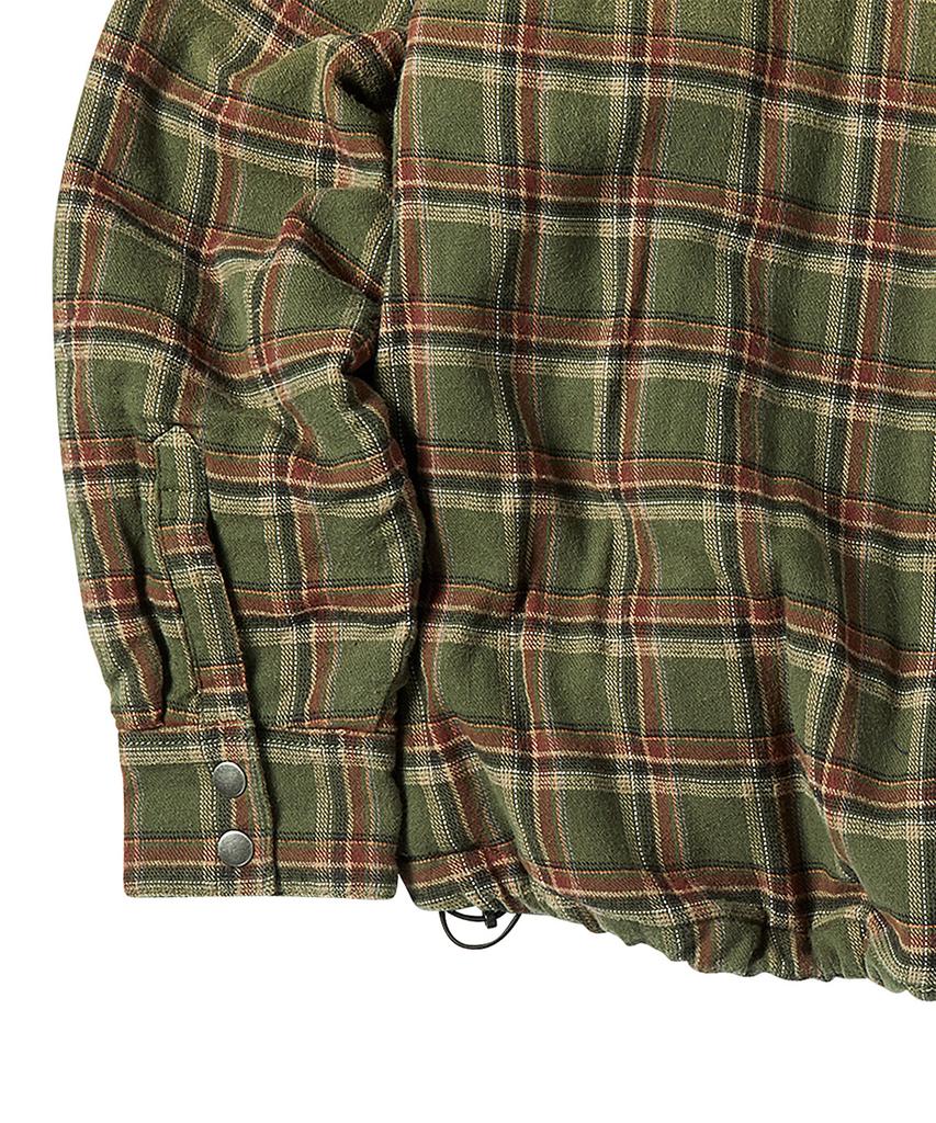 TRAVEL Spray Check Light Padded Jacket Green