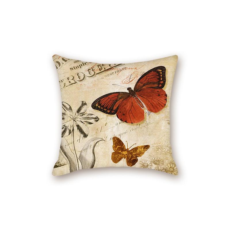 New Retro Stamp Series Decorative Sofa Cushion Pillow Cover Bedside Bedroom Backrest Pillow