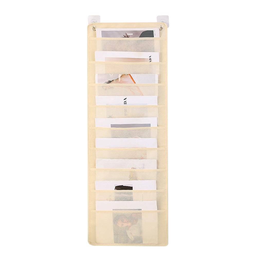 Non-woven Fabric Document Hanging Storage Bag 3/6/9-layer Folding Hanging File Large Capacity Pocket Chart Deskside Hanging Bag