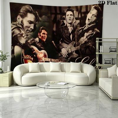 Tapiz de Pared de Elvis Colgante de Pared Estético Manta de Tela Impresa Tapices Decorativos para Dormitorio Sala de Estar Decoración del Hogar