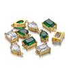 5pcs Stainless Steel Drop Shape Green Zircon Charms Pendants for DIY Jewelry Findings Necklace Beacelet Earrings Making Supplies