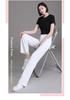 White Drapey High-Waist Wide-Leg Pants for Women - Slimming and Loose Fit for Spring & Autumn 2026