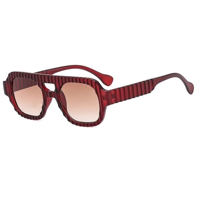 Vintage Double Beams Rectangle Sunglasses Women Men Designer Retro Small Frame UV400 Protection Sun Glasses