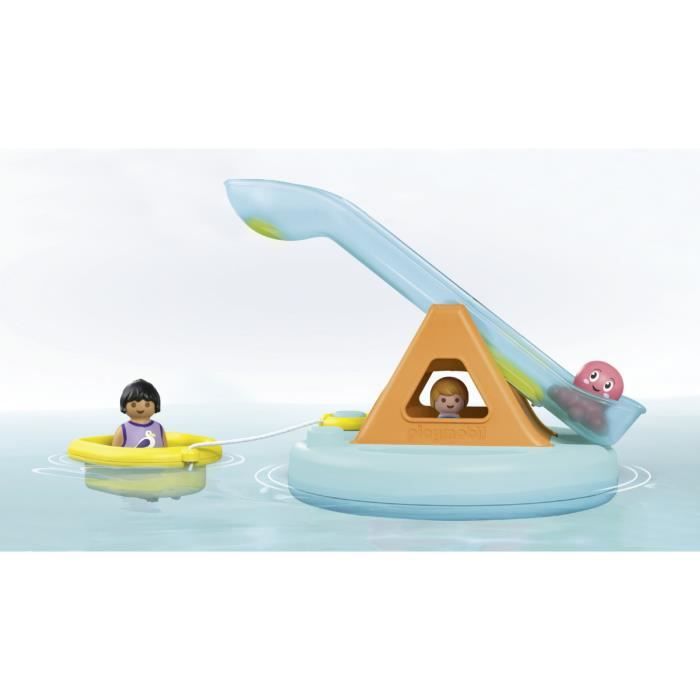 PLAYMOBIL Junior 71687 Ilôt Avec Toboggan Aquatique, Jouet Pour Le Bain, Dès 12 Mois