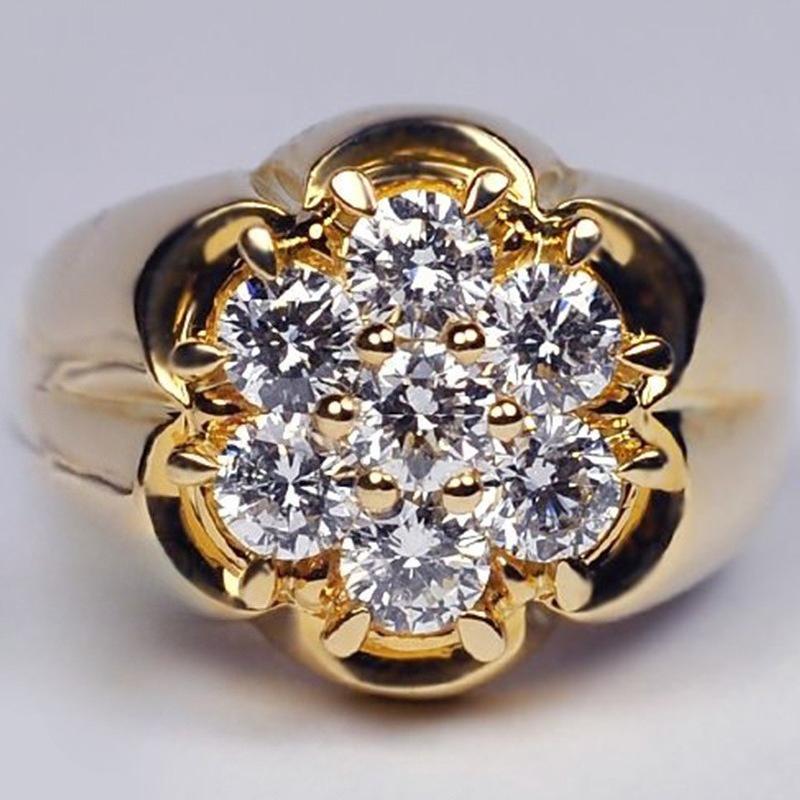 

Wish Europe and the United States new electroplating fashion flower ring Europe and the United States popular engagement women jewelry 11